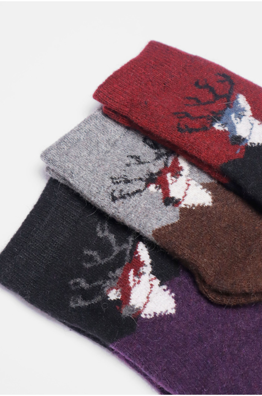 Набір шкарпеток жіночих махрових із ангори 3 штуки Т31 190773
