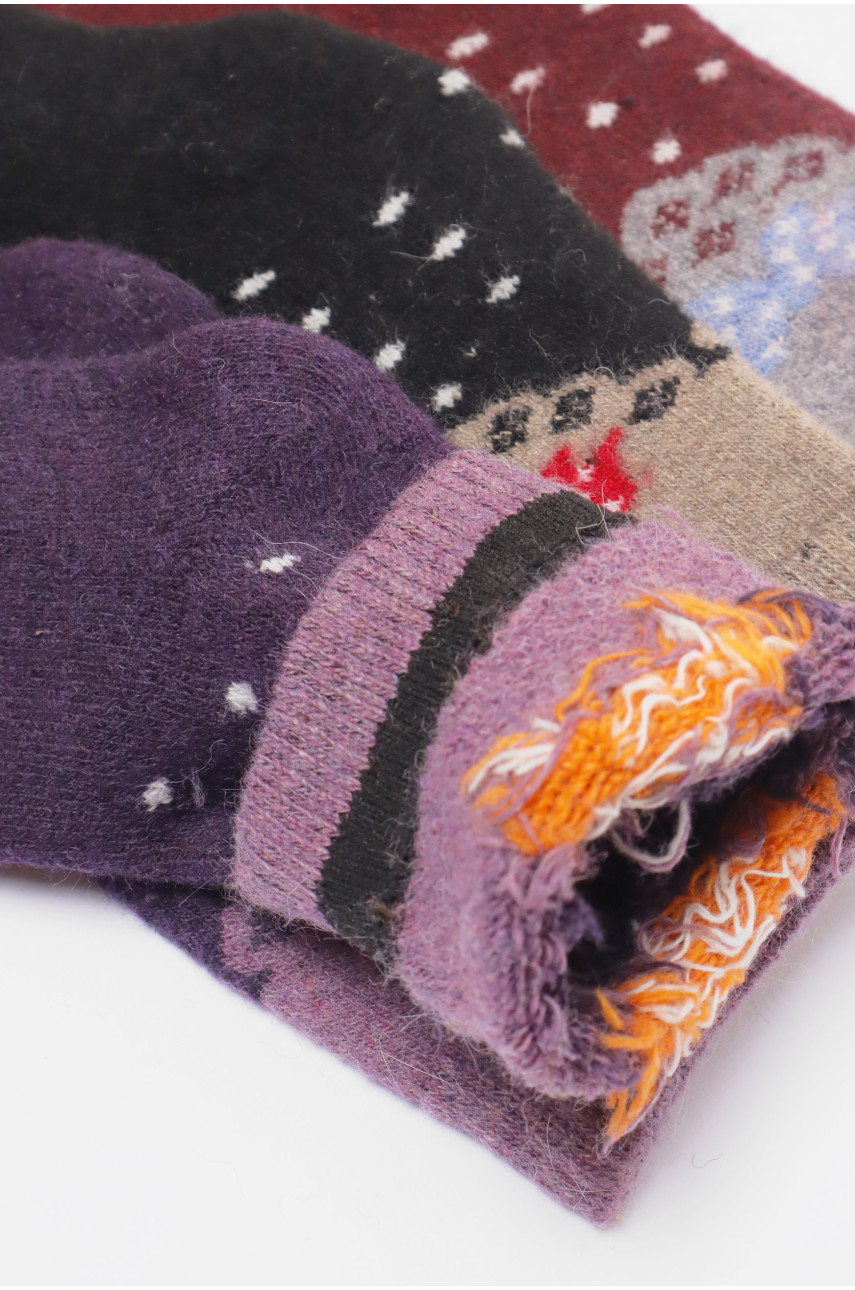 Набір шкарпеток жіночих махрових із ангори 3 штуки Т31-4 190783 Набір шкарпеток жіночих махрових із ангори 3 штуки Т31-4 190783