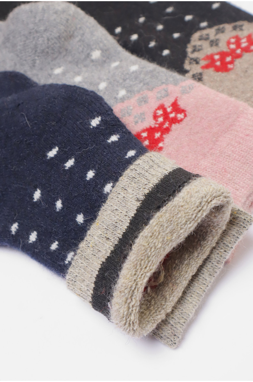 Набор носков женских махровых из ангоры 3 штуки Т31-4 190785