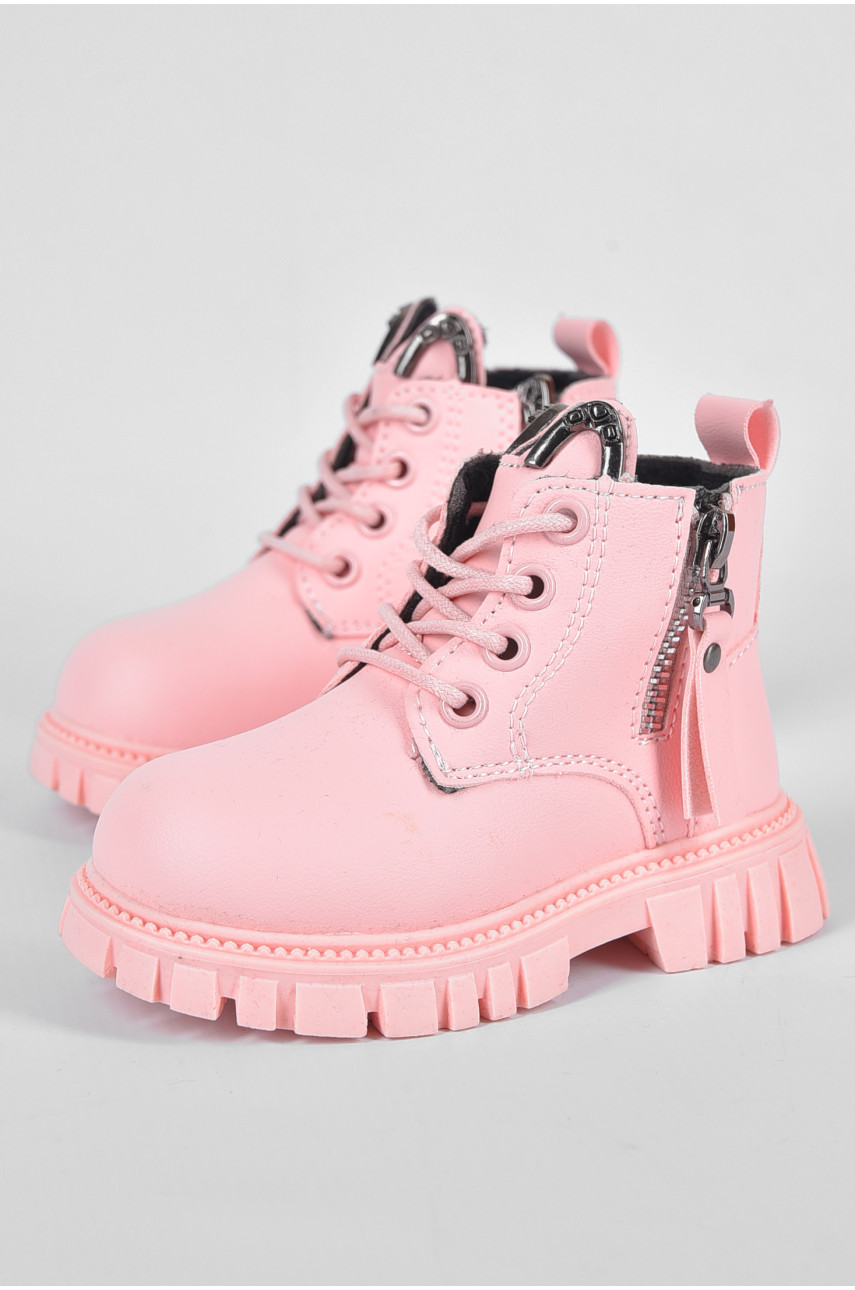 Ботинки детские демисезон светло-розового цвета на флисе F801-12 190789