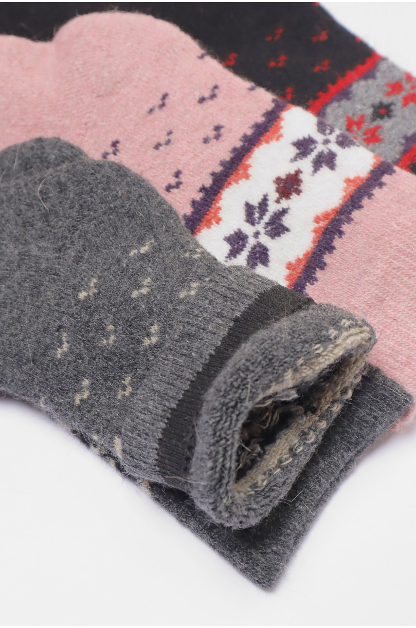 Набор носков женских махровых из ангоры 3 штуки Т31-5 190790