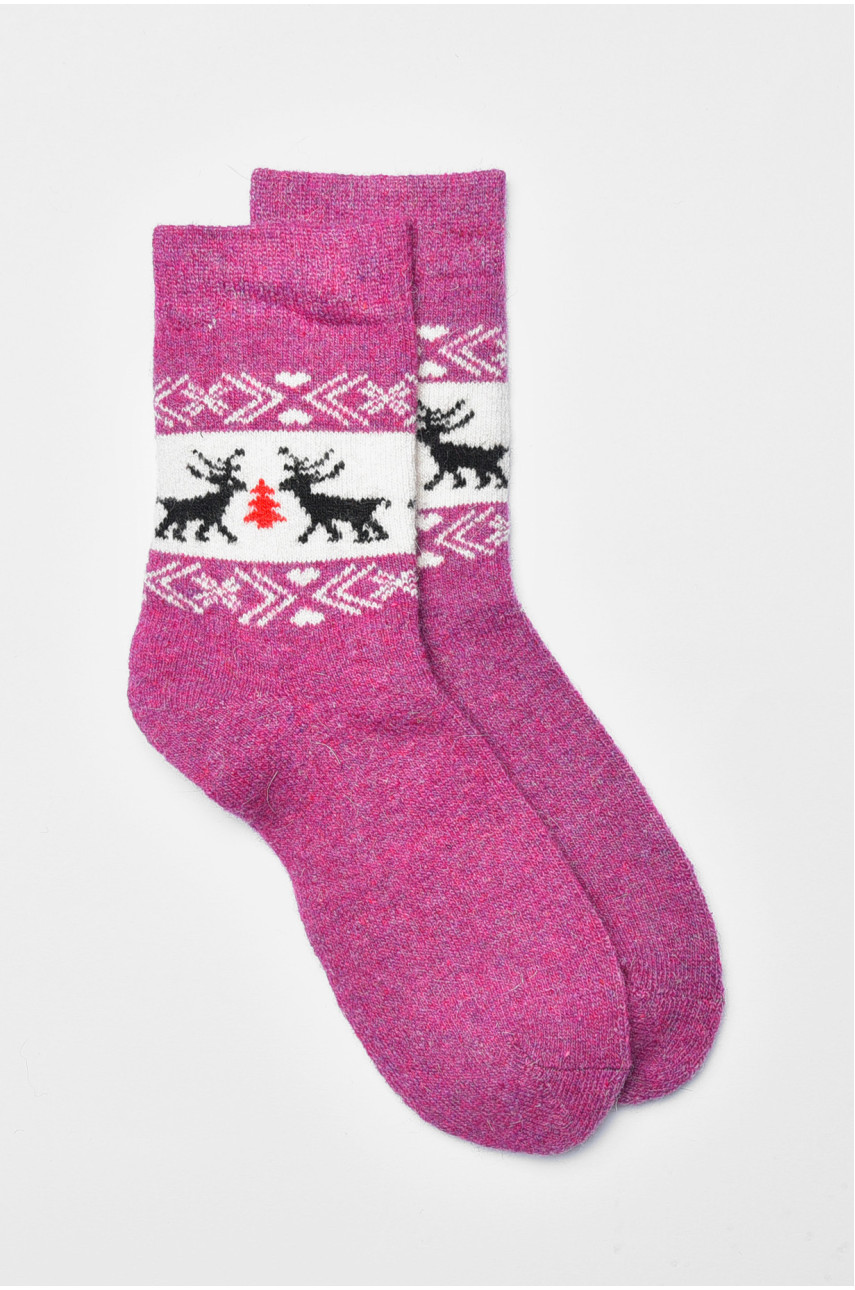 Шкарпетки жіночі махрові із ангори рожевого кольору Т31-3 190801 Шкарпетки жіночі махрові із ангори рожевого кольору Т31-3 190801