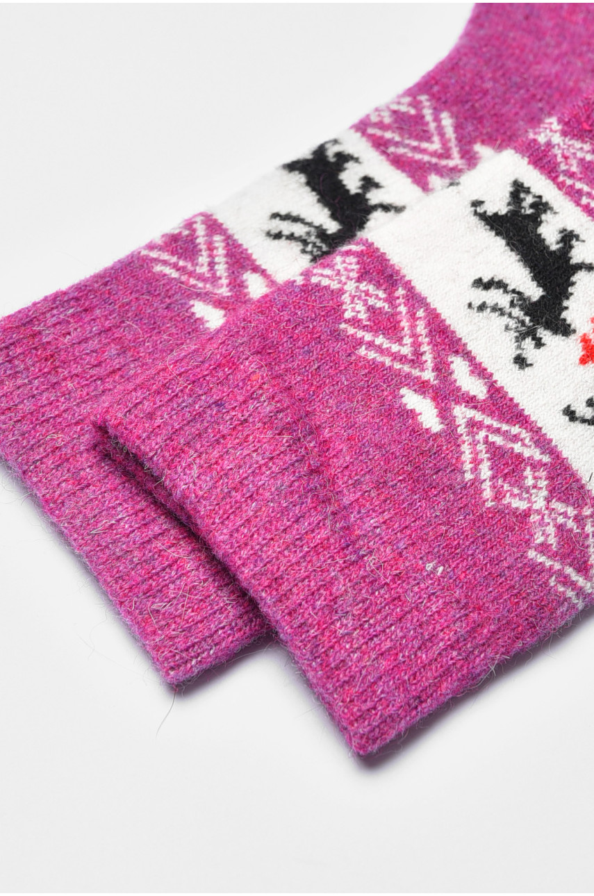 Шкарпетки жіночі махрові із ангори рожевого кольору Т31-3 190801 Шкарпетки жіночі махрові із ангори рожевого кольору Т31-3 190801