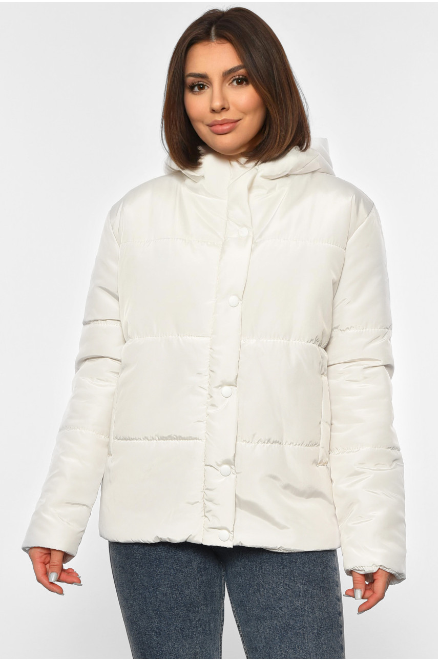 Куртка жіноча демісезонна молочного кольору 8866 190811