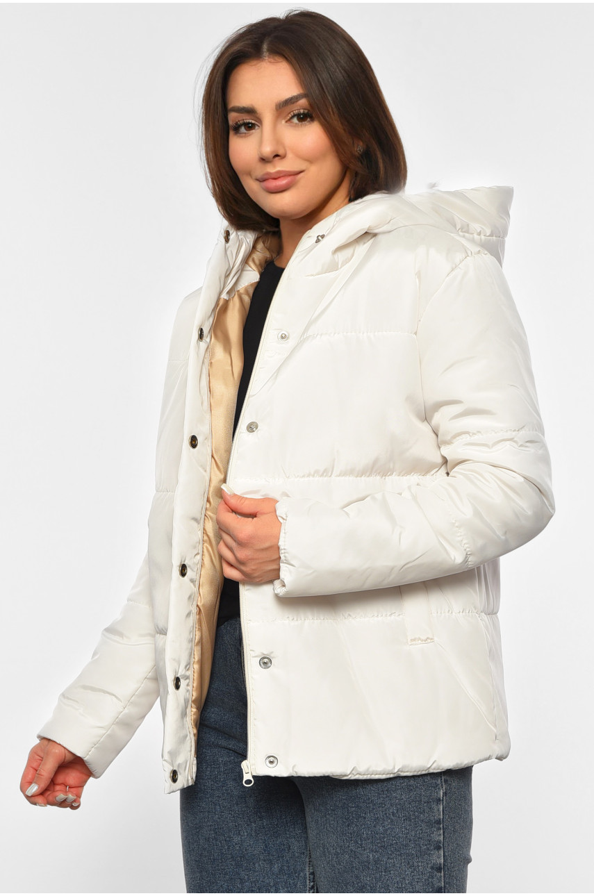 Куртка жіноча демісезонна молочного кольору 8866 190811
