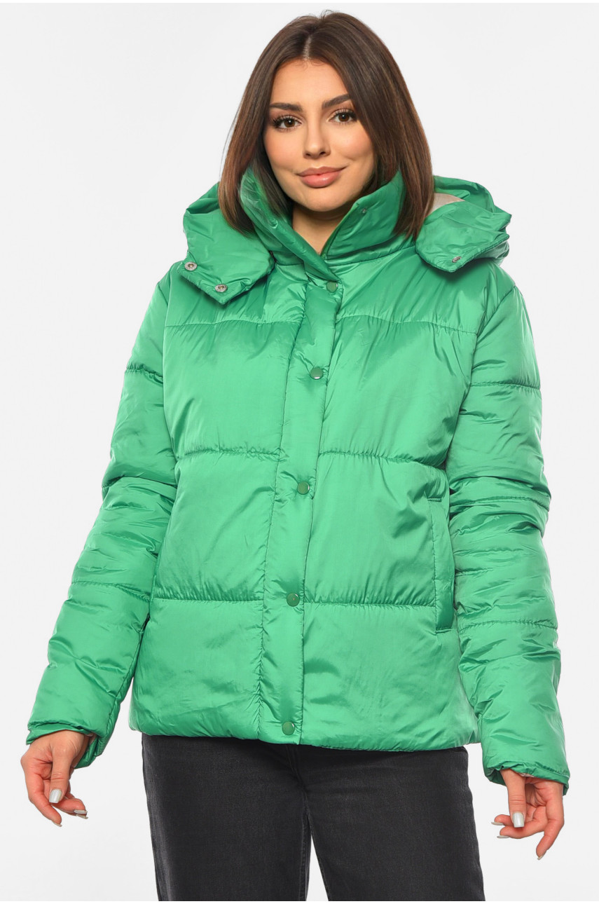 Куртка жіноча демісезонна зеленого кольору 8866 190814