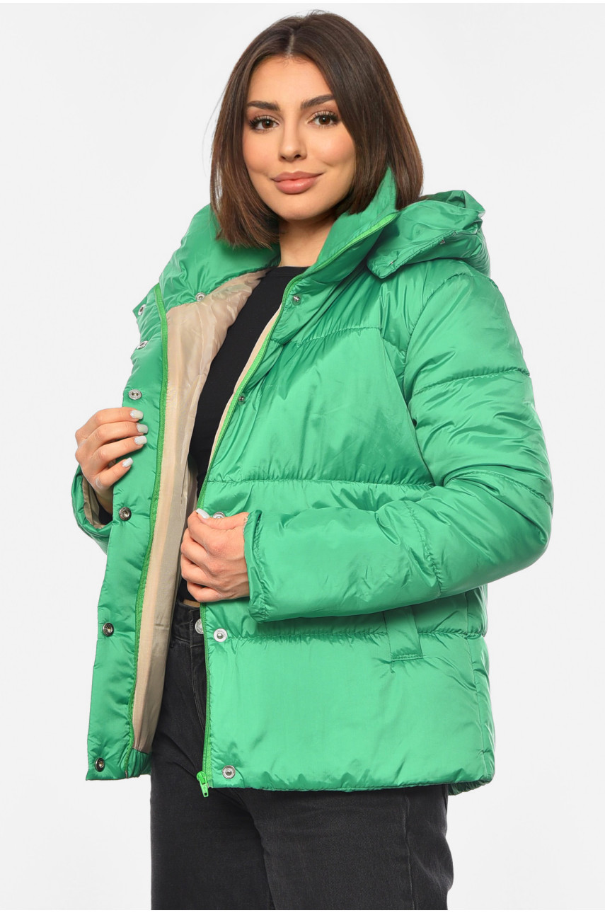 Куртка жіноча демісезонна зеленого кольору 8866 190814