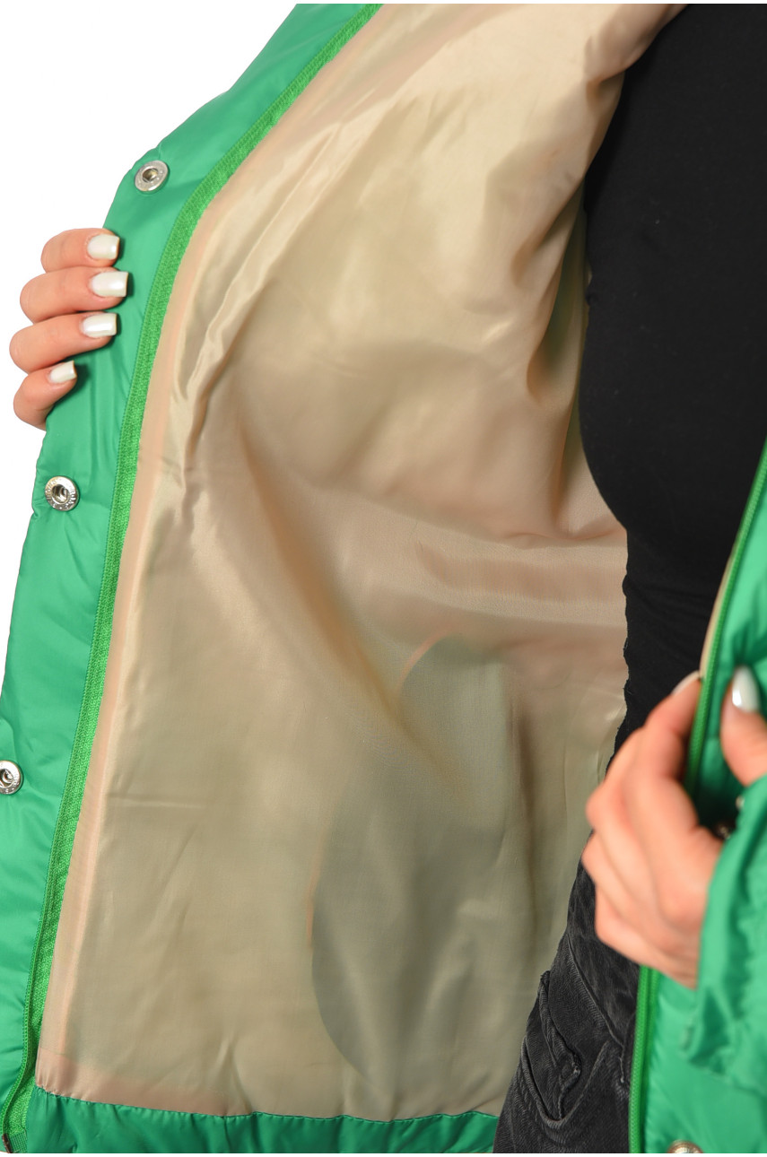 Куртка жіноча демісезонна зеленого кольору 8866 190814