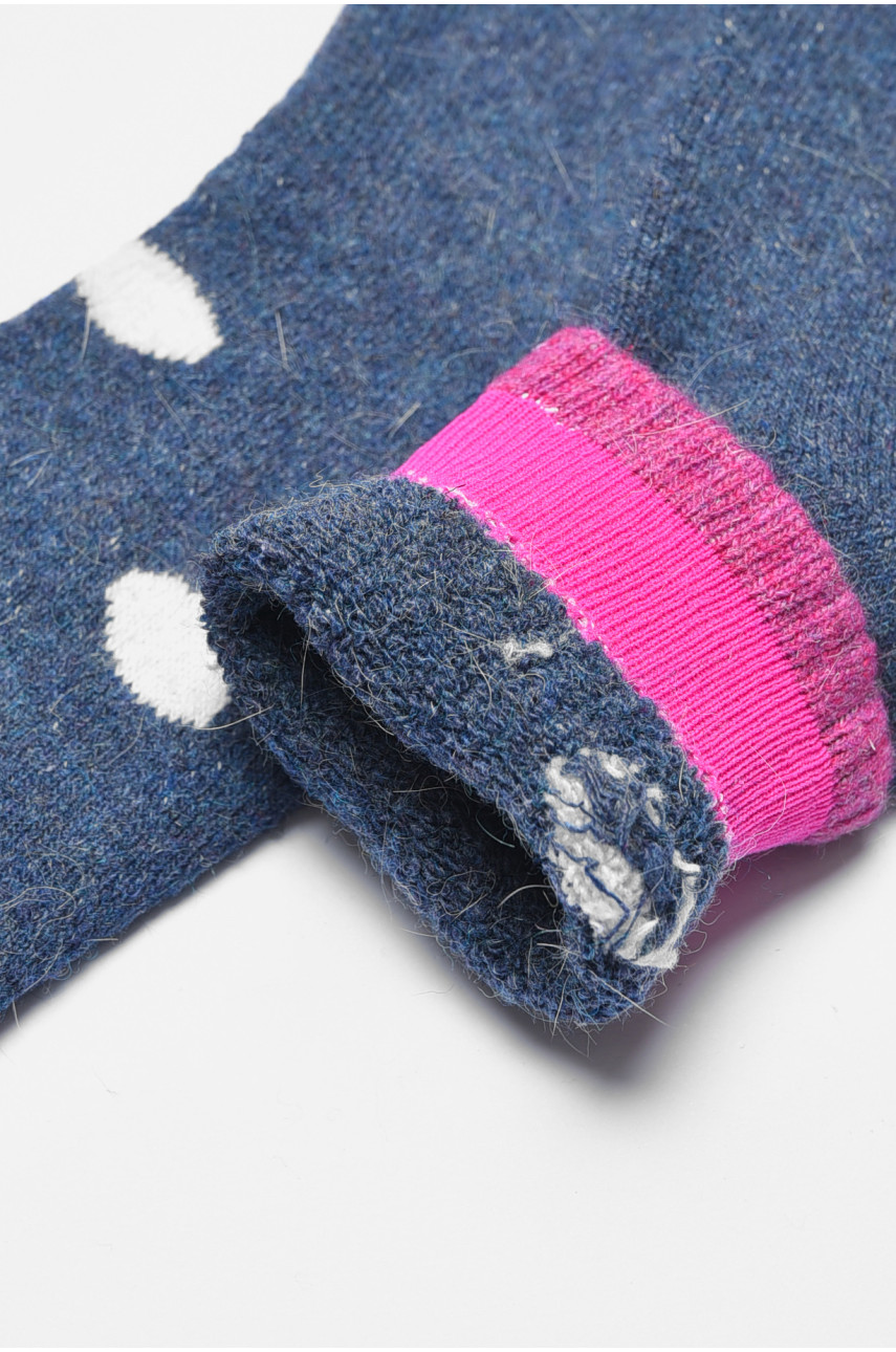 Носки женские махровые из ангоры синего цвета Т31-6 190823 Носки женские махровые из ангоры синего цвета Т31-6 190823