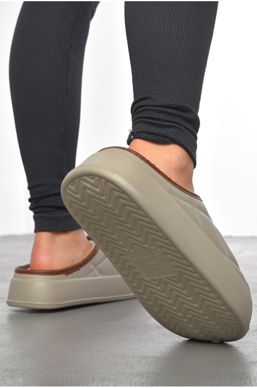 Галоши без задника утепленные бежевого цвета 602 190831