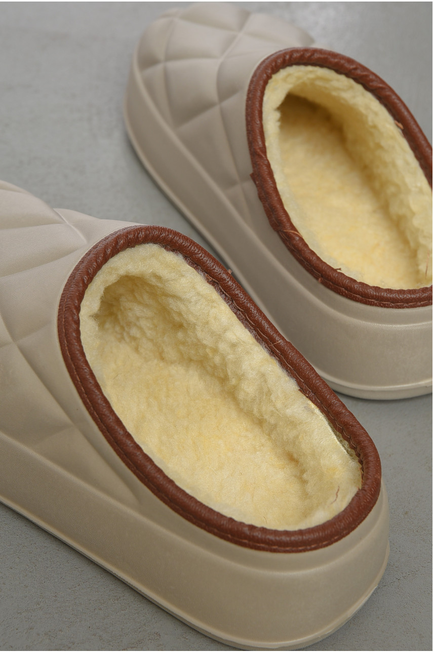 Галоши без задника утепленные бежевого цвета 602 190831