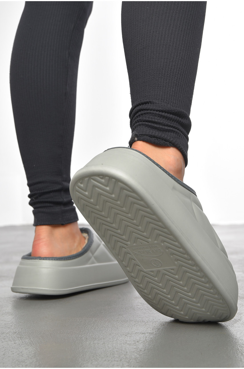 Галоши без задника утепленные серого цвета 602 190832