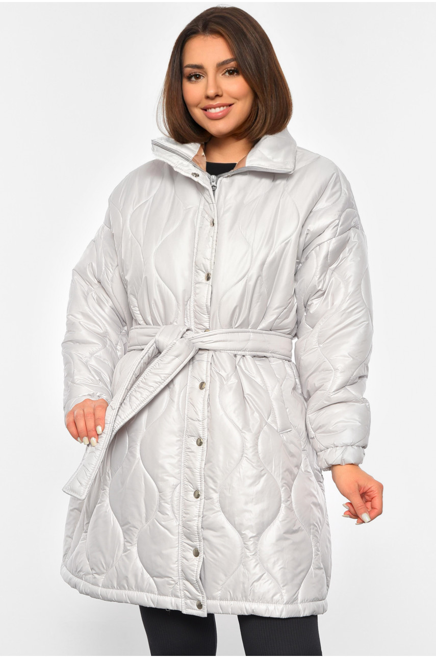 Куртка жіноча демісезонна світло-сірого кольору 8857 190837