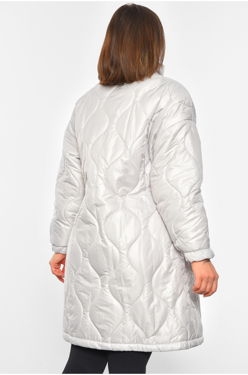 Куртка жіноча демісезонна світло-сірого кольору 8857 190837