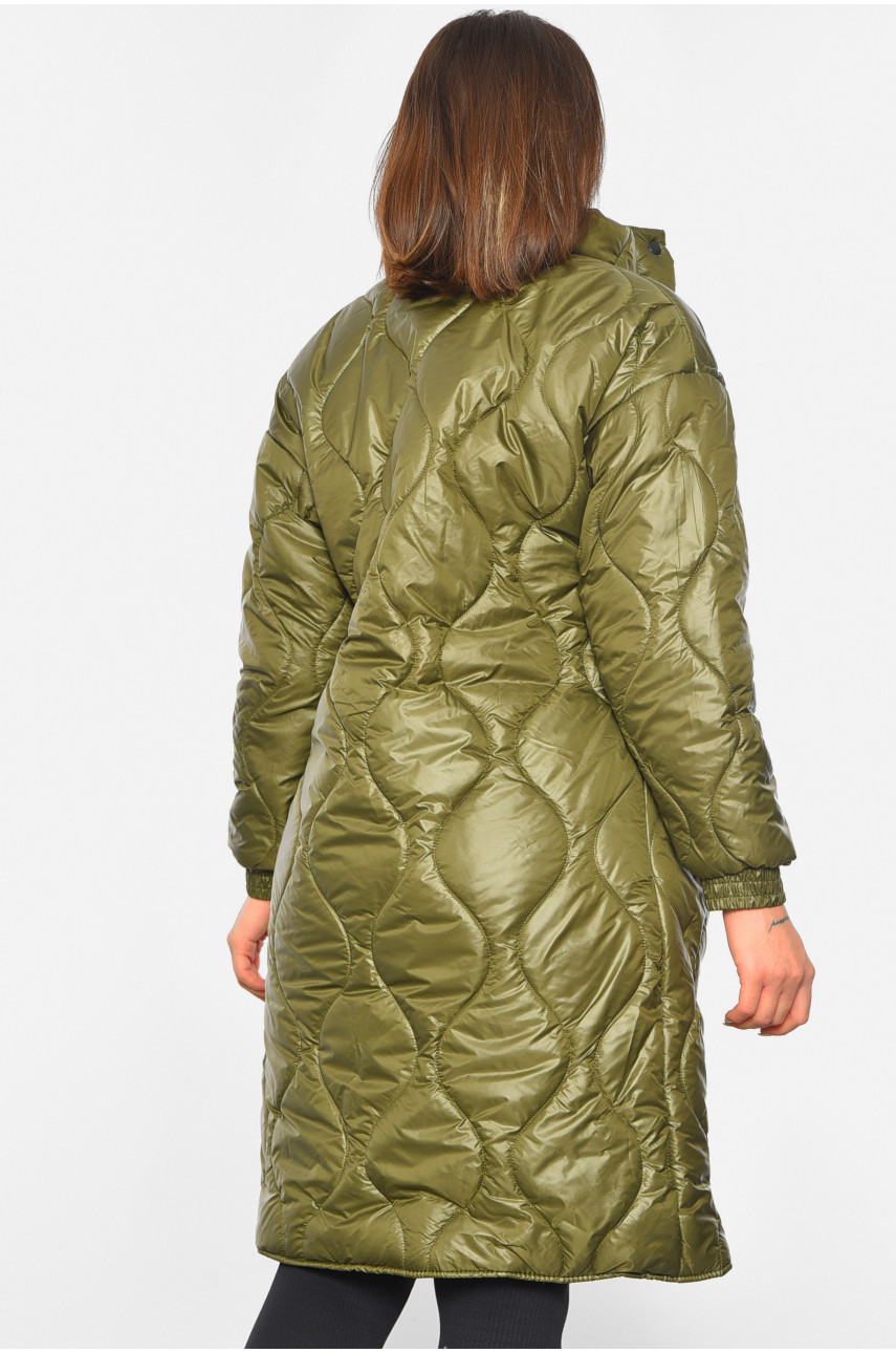 Куртка жіноча демісезонна кольору хакі 8857 190843