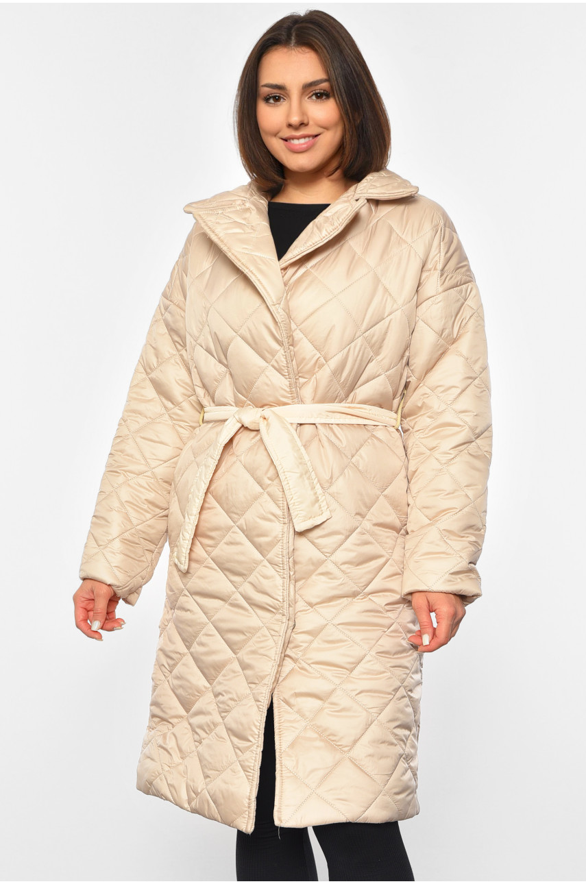 Куртка жіноча демісезонна бежевого кольору 8858 190845