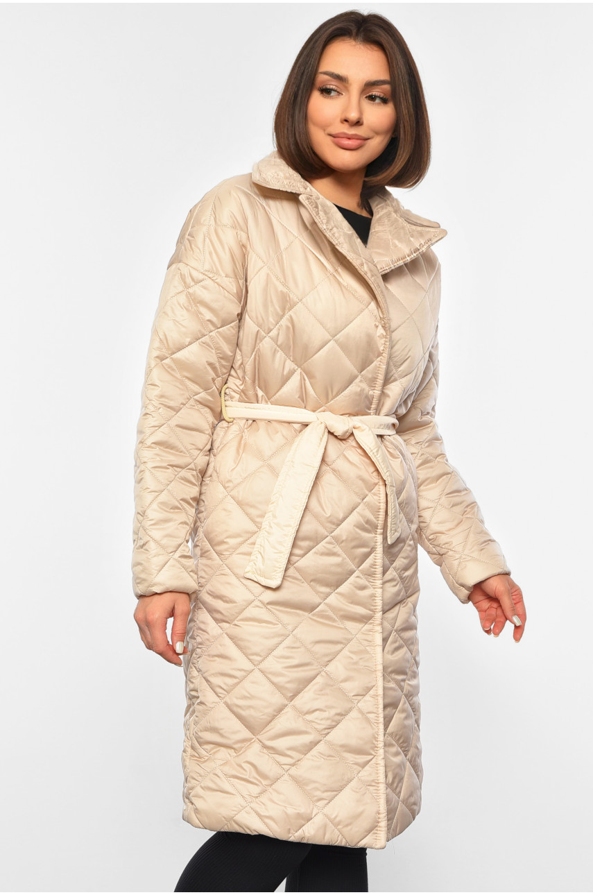 Куртка жіноча демісезонна бежевого кольору 8858 190845