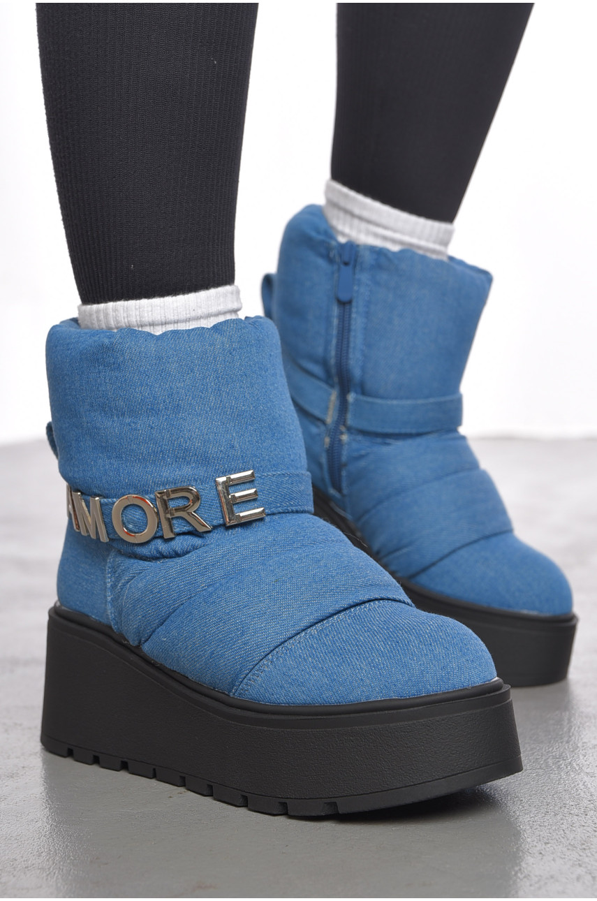 Ботинки женские зимние синего цвета К258-2 190850