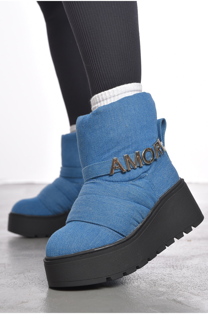 Ботинки женские зимние синего цвета К258-2 190850