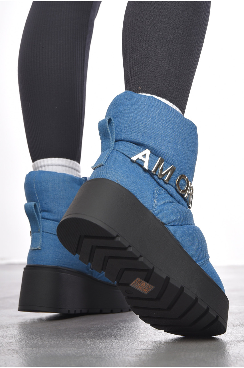 Ботинки женские зимние синего цвета К258-2 190850 Ботинки женские зимние синего цвета К258-2 190850