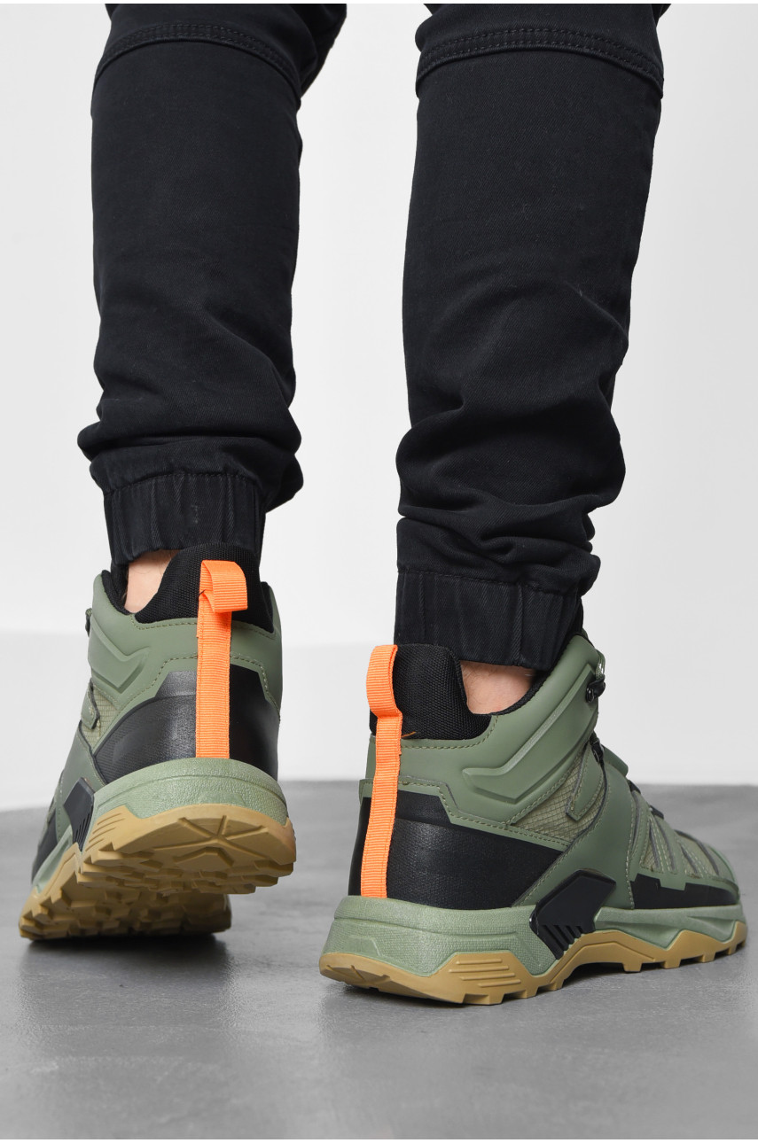 Черевики чоловічі демісезонні кольору хакі А6-64 190867