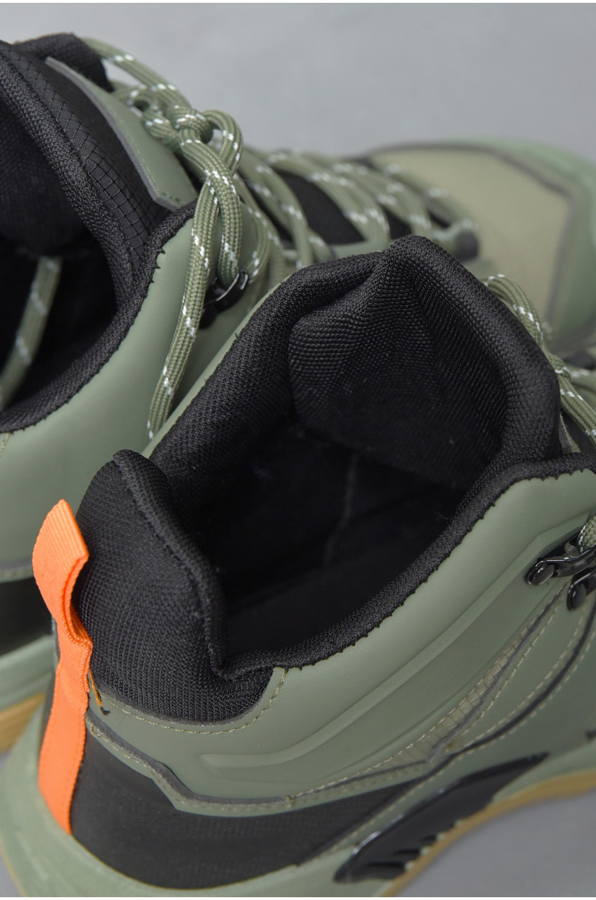 Черевики чоловічі демісезонні кольору хакі А6-64 190867