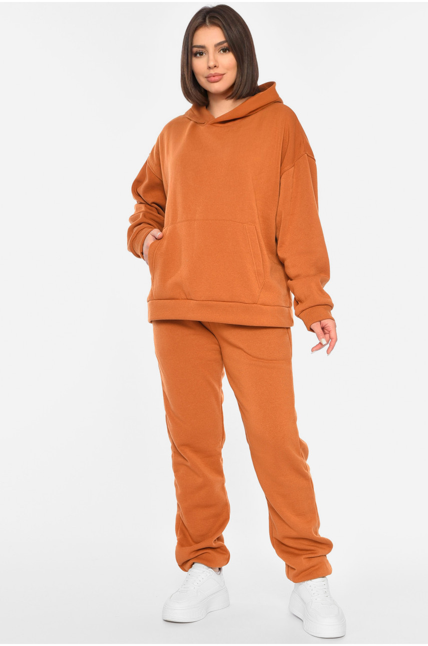 Спортивний костюм жіночий на флісі гірчичного кольору 8855 190873