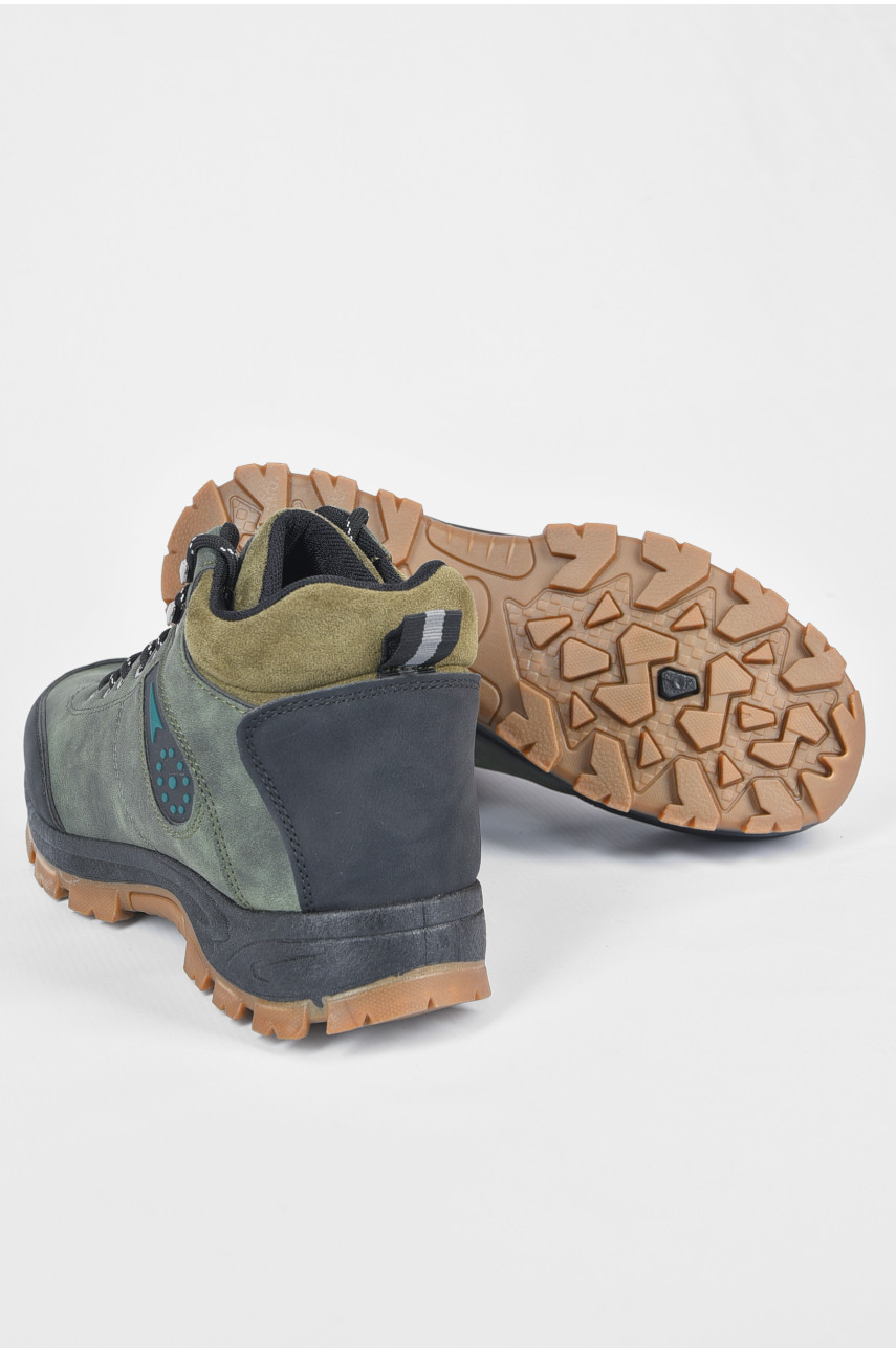 Черевики чоловічі зимові на хутрі темно-зеленого кольору YB10036-3 190886