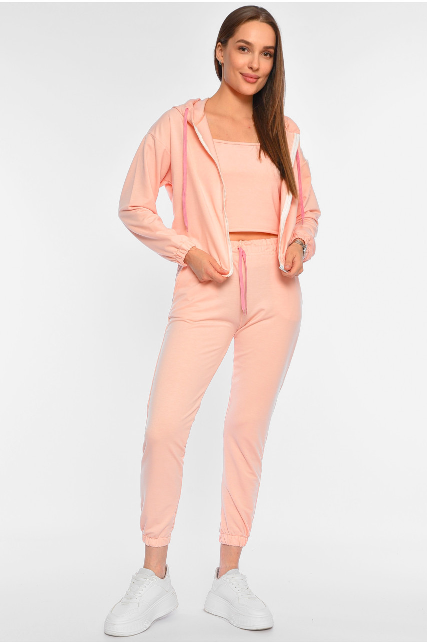 Спортивний костюм жіночий 3-ка рожевого кольору 8816 190908
