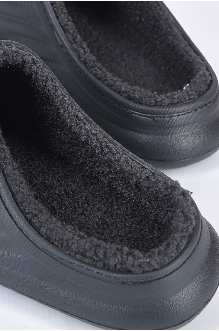Калоші чоловічі на хутрі чорного кольору М8001 190924