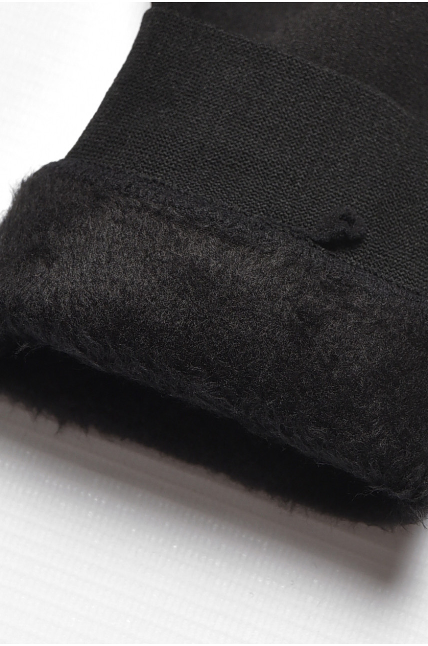 Лосины детские для девочки термо с начесом  черного цвета 5531 190936