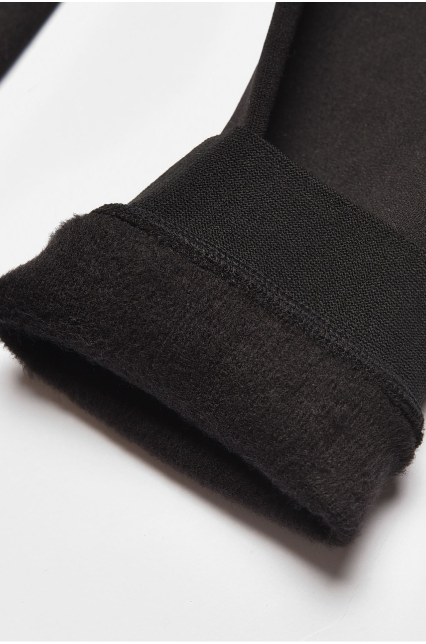 Лосины детские для девочки термо с начесом  черного цвета 5531 190941