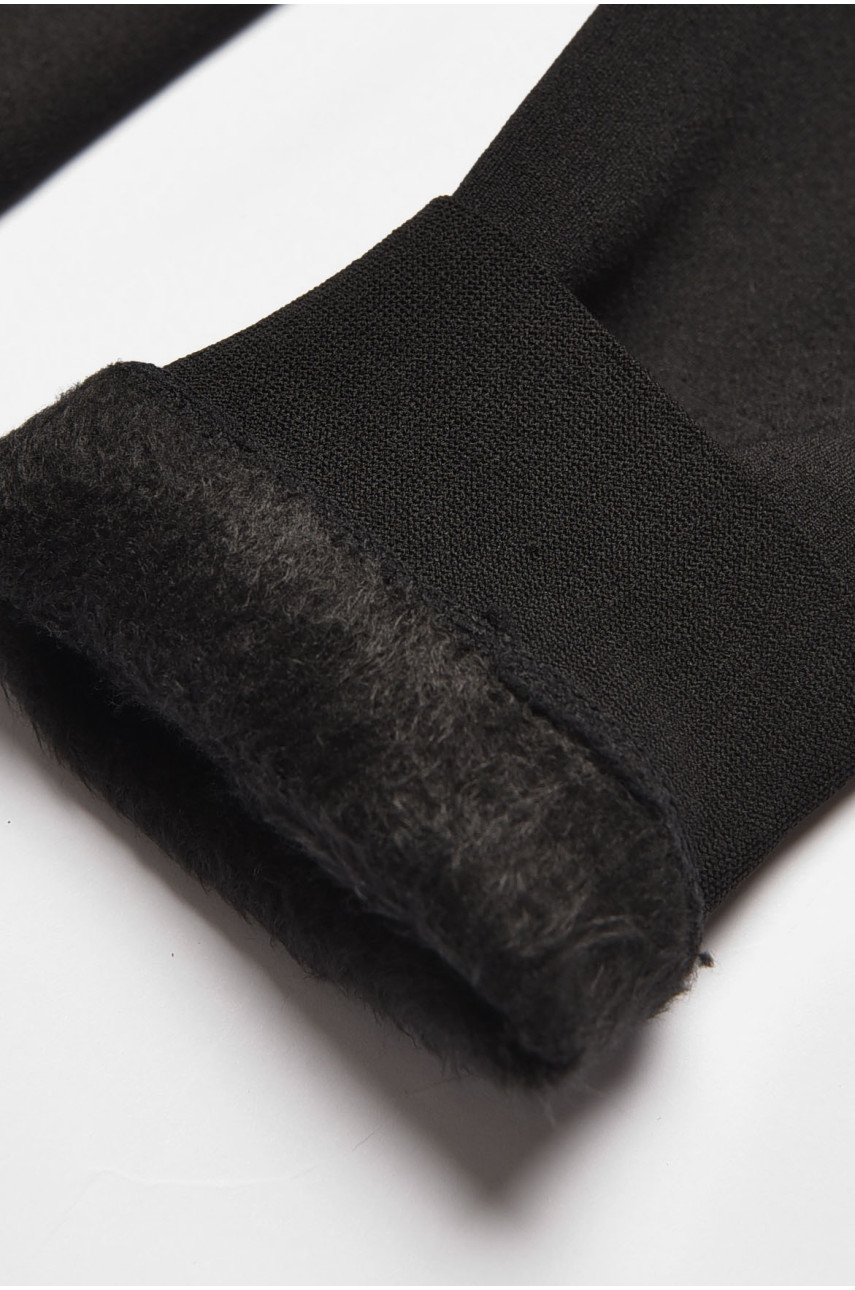 Лосины детские для девочки термо с начесом  черного цвета 5530 190943