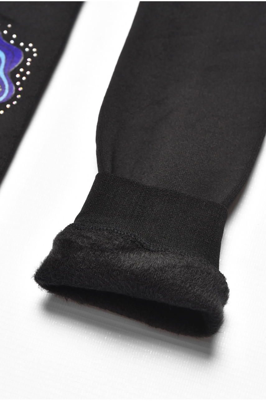Лосини дитячі для дівчинки термо з начісом чорного кольору 5530 190945 Лосини дитячі для дівчинки термо з начісом чорного кольору 5530 190945