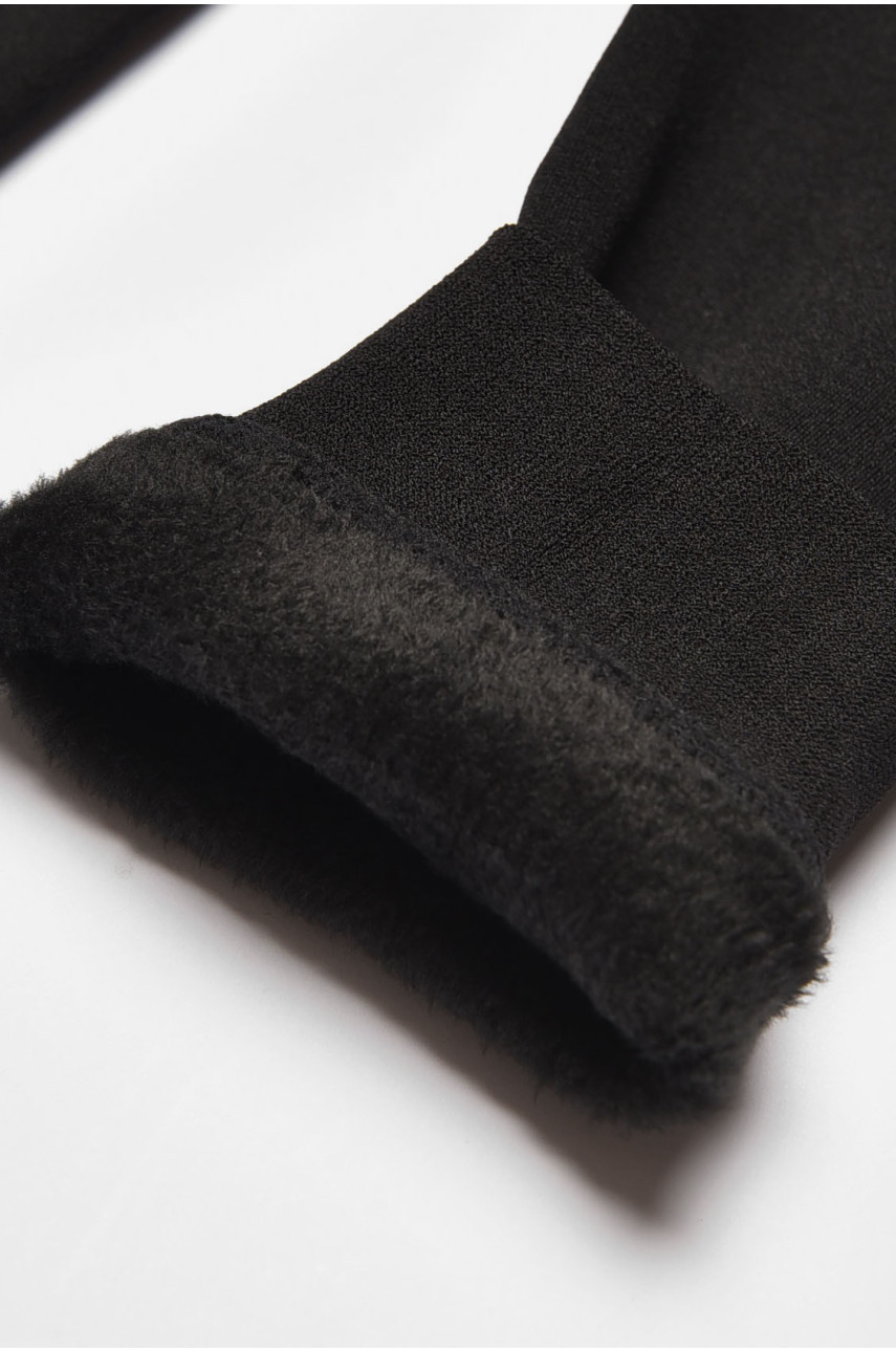 Лосины детские для девочки термо с начесом  черного цвета 5532 190950