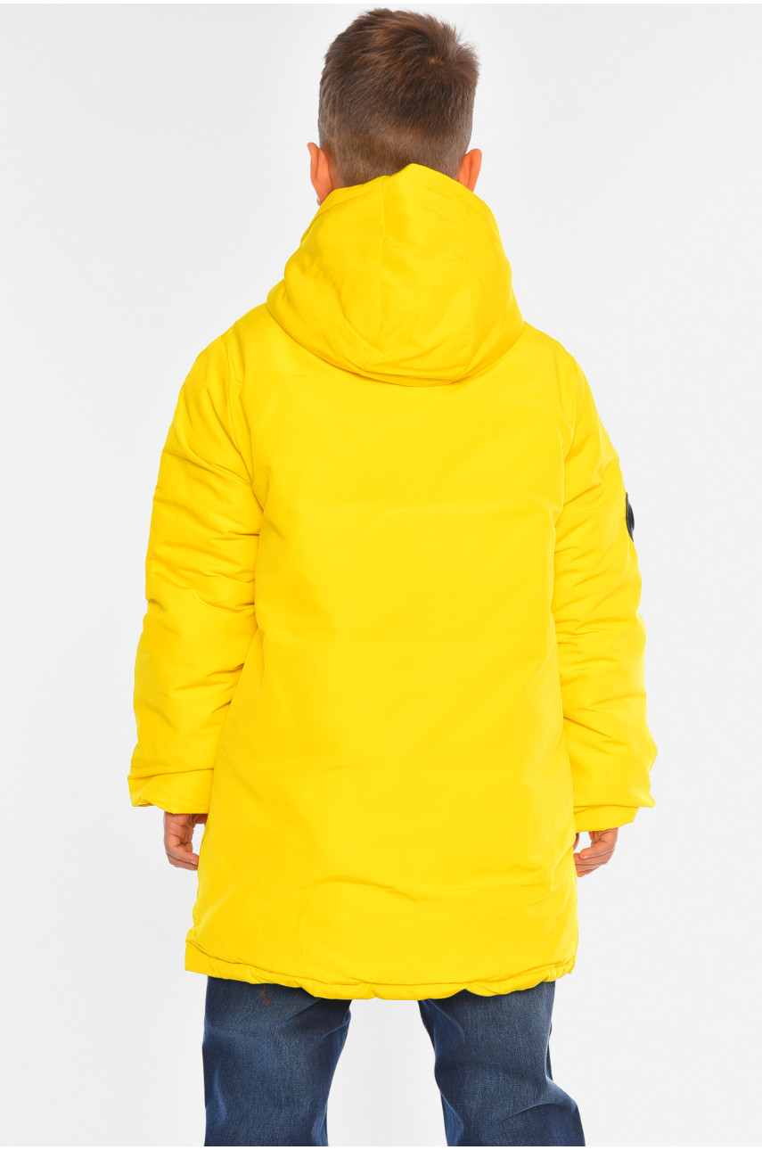 Куртка дитяча для хлопчика зимня жовтого кольору 2021-25 190967 Куртка дитяча для хлопчика зимня жовтого кольору 2021-25 190967