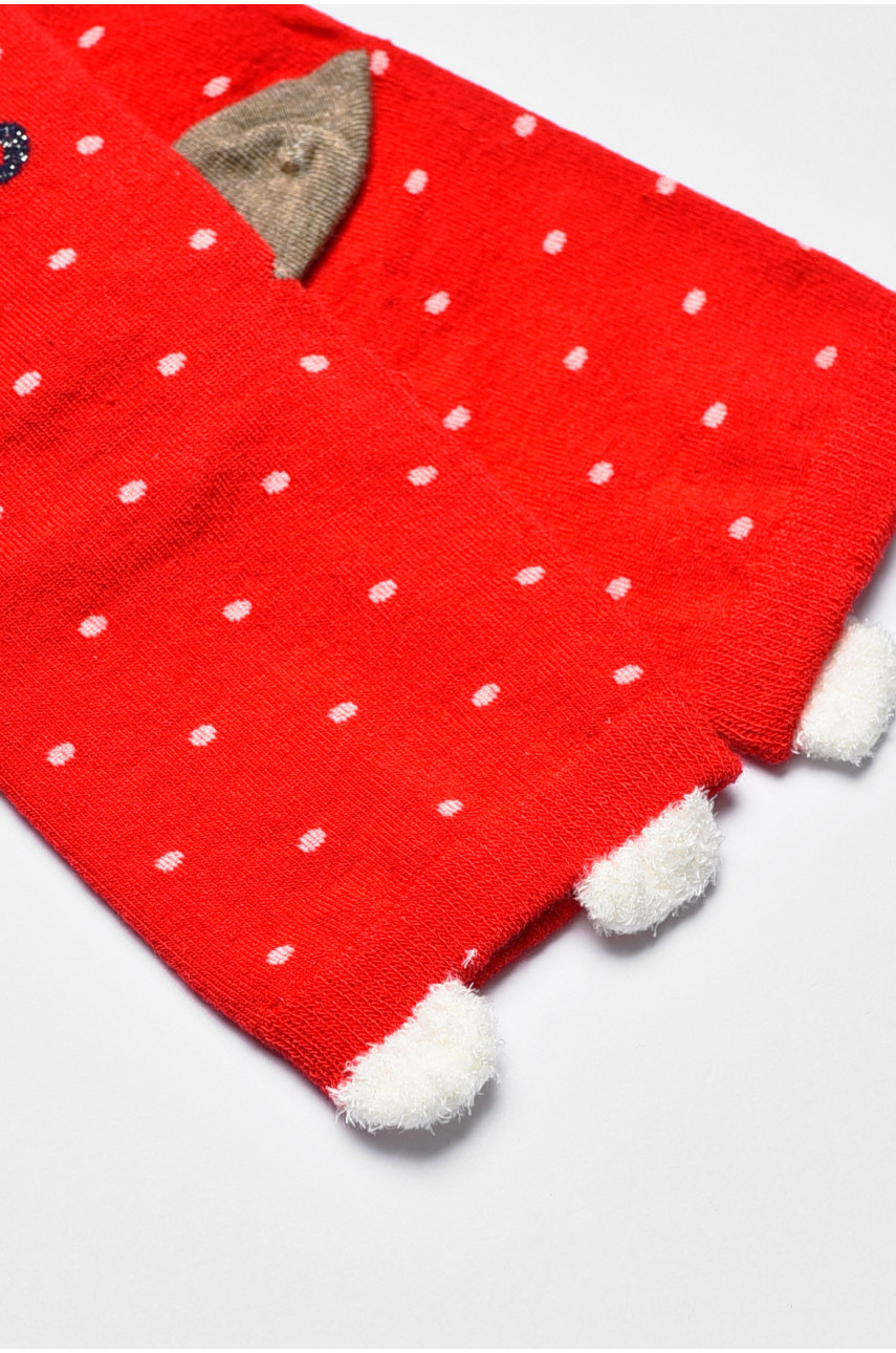Носки женские с новогодним принтом красного цвета м8-05 190969 Носки женские с новогодним принтом красного цвета м8-05 190969