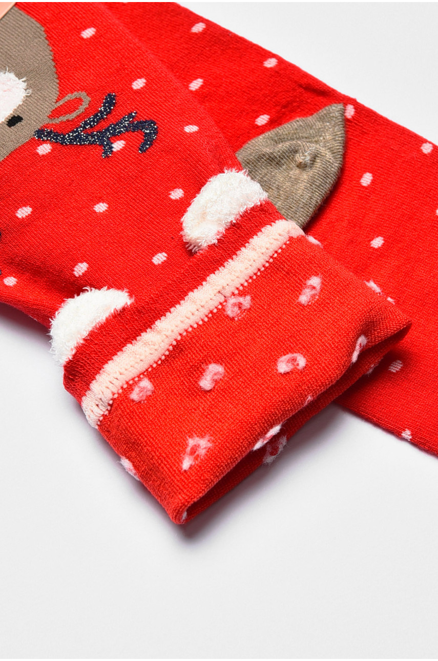 Носки женские с новогодним принтом красного цвета м8-05 190969 Носки женские с новогодним принтом красного цвета м8-05 190969