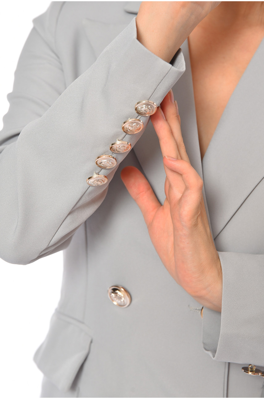 Сукня-піджак жіноча однотонна світло-сірого кольору 2654 191004