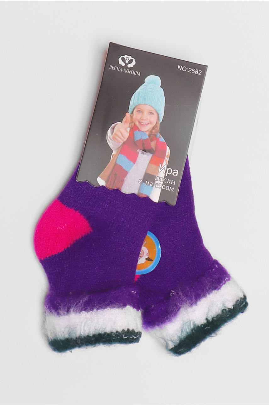 Шкарпетки дитячі з начісом фіолетового кольору 2582 191018 Шкарпетки дитячі з начісом фіолетового кольору 2582 191018