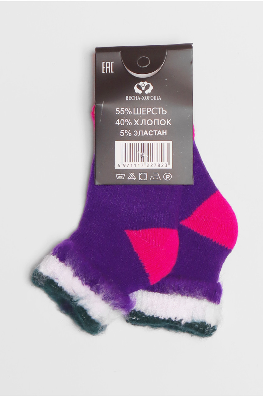 Шкарпетки дитячі з начісом фіолетового кольору 2582 191018 Шкарпетки дитячі з начісом фіолетового кольору 2582 191018