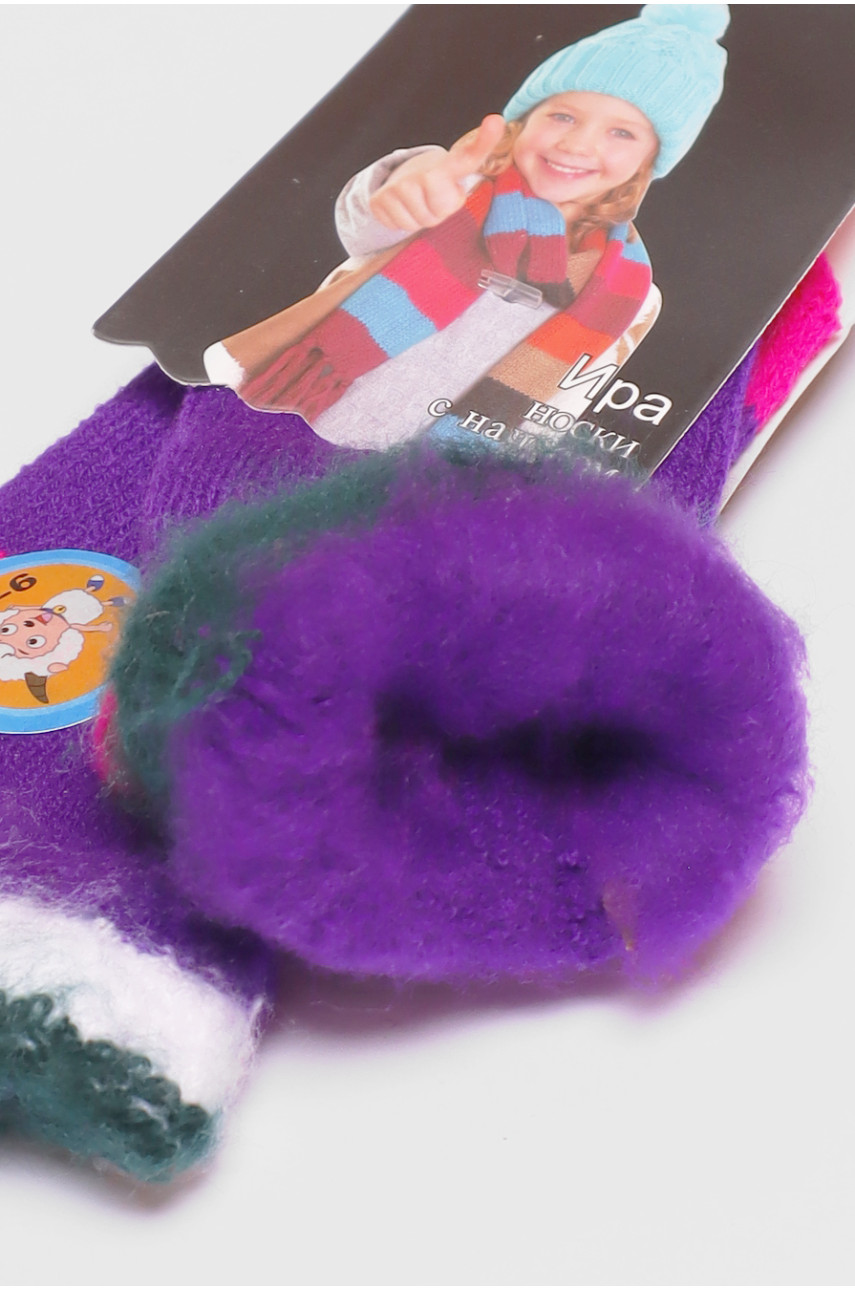 Шкарпетки дитячі з начісом фіолетового кольору 2582 191018 Шкарпетки дитячі з начісом фіолетового кольору 2582 191018