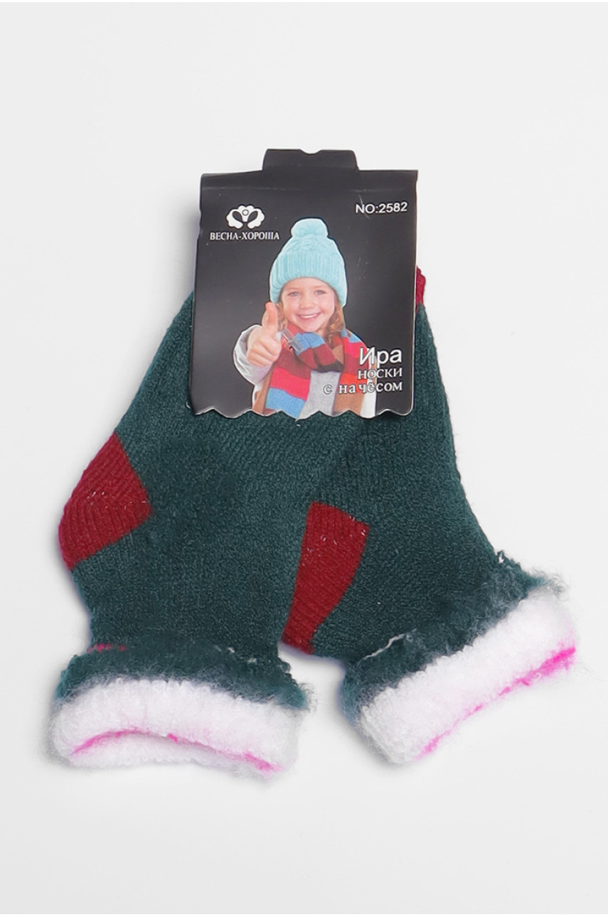 Шкарпетки дитячі з начісом зеленого кольору 2582 191029 Шкарпетки дитячі з начісом зеленого кольору 2582 191029
