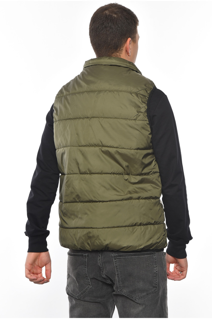 Жилетка мужская демисезонная цвета хаки 014 191043 Жилетка мужская демисезонная цвета хаки 014 191043