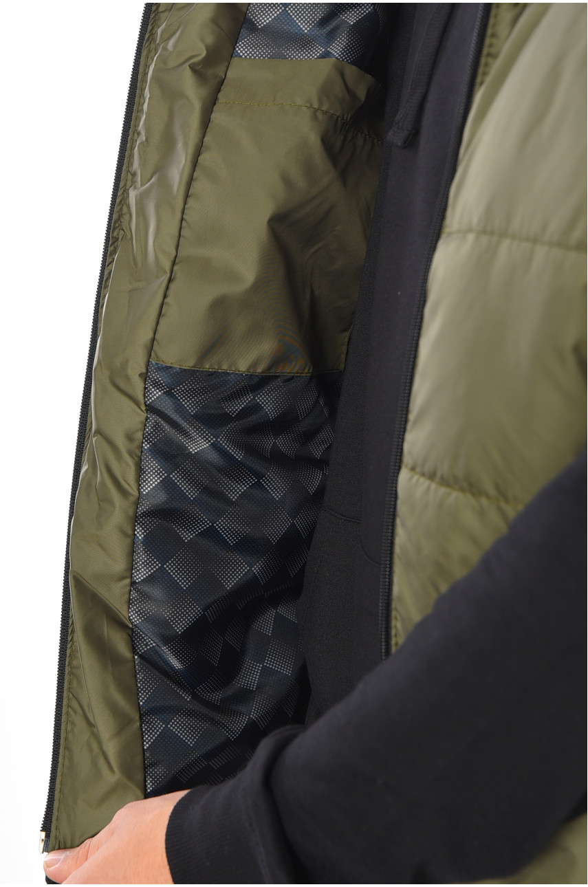 Жилетка мужская демисезонная цвета хаки 014 191043 Жилетка мужская демисезонная цвета хаки 014 191043