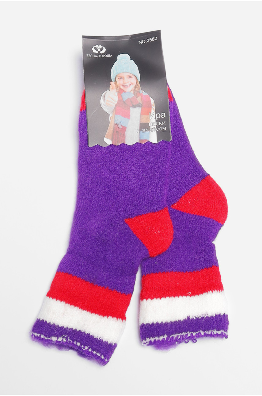 Шкарпетки дитячі з начісом фіолетового кольору 2582 191046 Шкарпетки дитячі з начісом фіолетового кольору 2582 191046