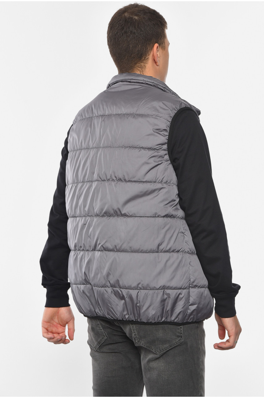 Жилетка мужская демисезонная серого цвета 014 191052 Жилетка мужская демисезонная серого цвета 014 191052