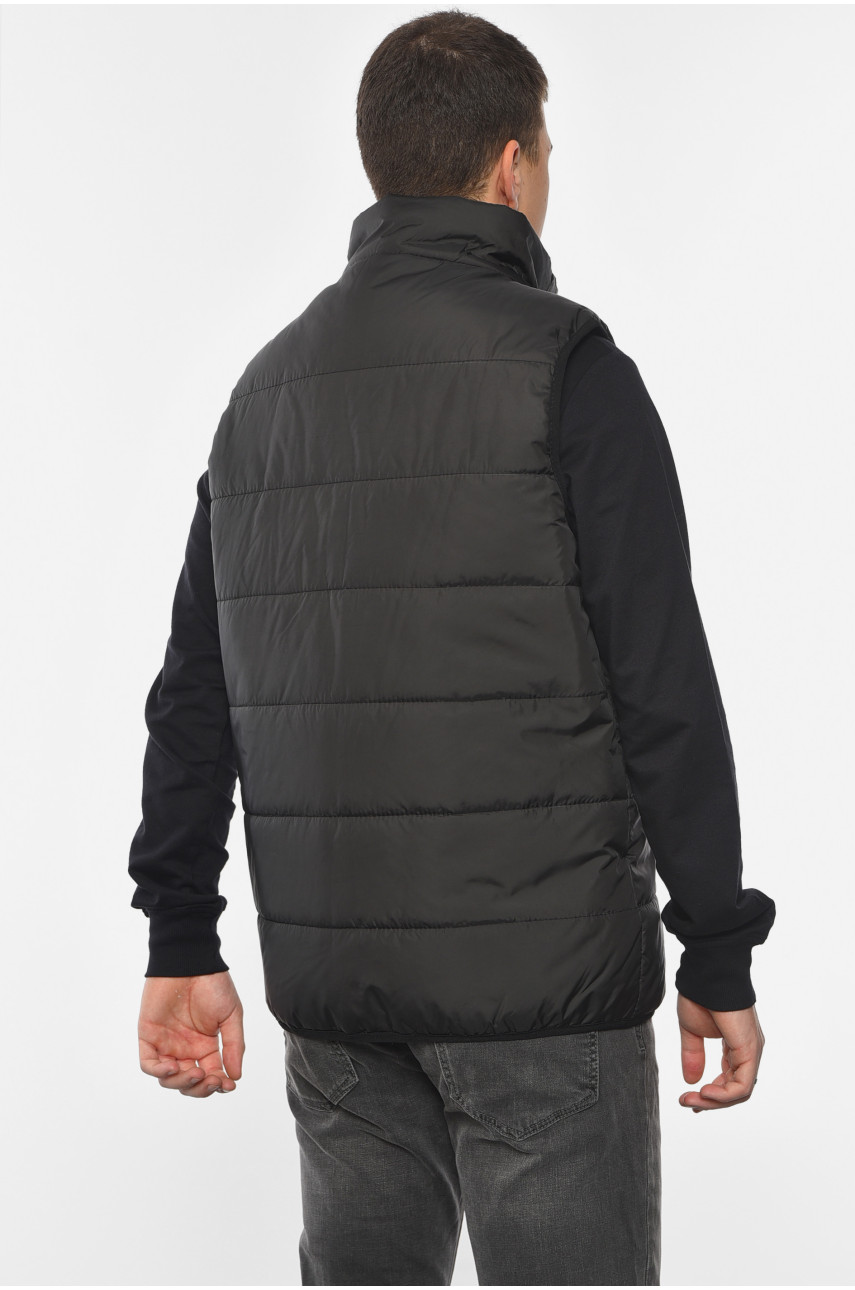 Жилетка мужская демисезонная черного цвета 014 191054 Жилетка мужская демисезонная черного цвета 014 191054