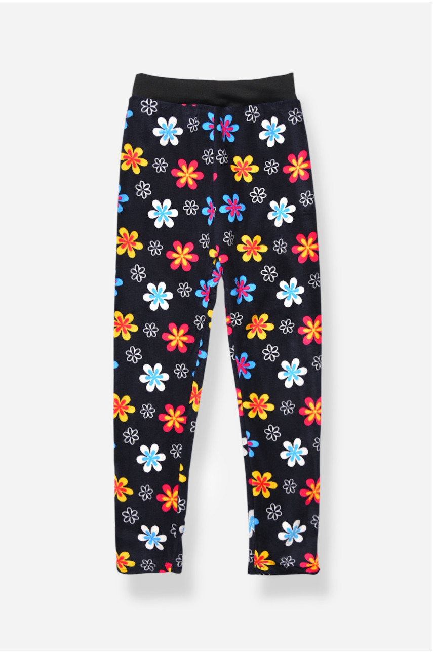 Лосини дитячі велюрові для дівчинки з начісом темно-синього кольору 191079 Лосини дитячі велюрові для дівчинки з начісом темно-синього кольору 191079