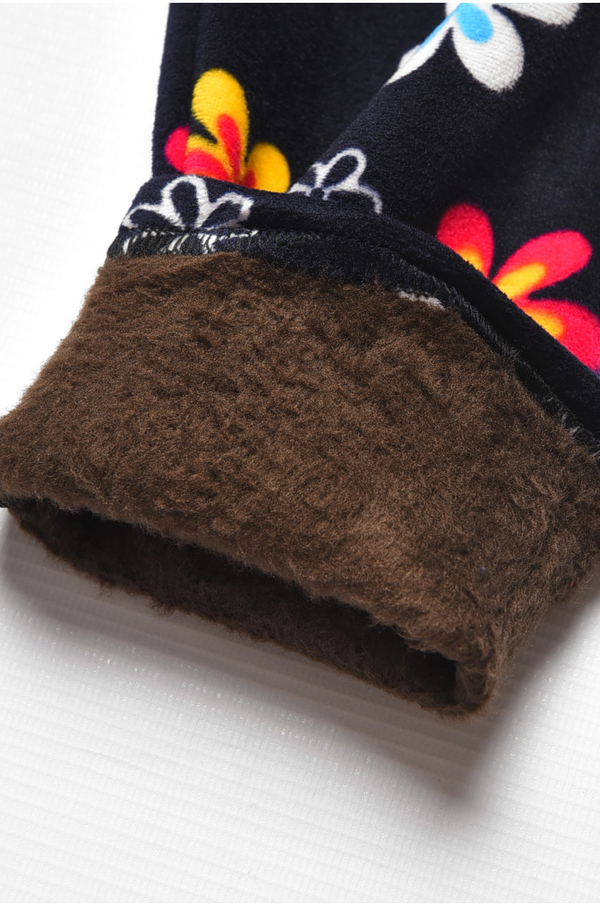 Лосини дитячі велюрові для дівчинки з начісом темно-синього кольору 191079 Лосини дитячі велюрові для дівчинки з начісом темно-синього кольору 191079